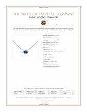 4.31 Ct. Blue Sapphire and Natural Diamond Pave Necklace, 14K White Gold Scan Report