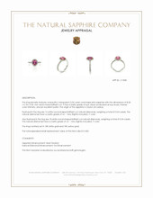 2.02 Ct. Pink Sapphire and Natural Diamond Pave Ring, 18K White & Yellow Appraisal