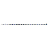 6.05&nbsp;Ct.Tw.Total Carat Weight Blue Sapphire and Natural Diamond Pave Bracelet, 14K White Gold Image