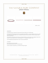 6.32&nbsp;Ct.Tw.Total Carat Weight Ruby and Natural Diamond Pave Bracelet, 18K White Gold Appraisal