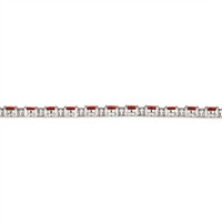 6.32&nbsp;Ct.Tw.Total Carat Weight Ruby and Natural Diamond Pave Bracelet, 18K White Gold Image