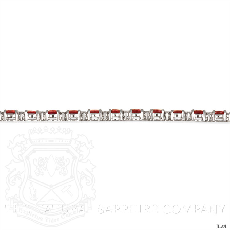 6.32 Ct.Tw. Ruby and Natural Diamond Pave Bracelet, 18K White Gold