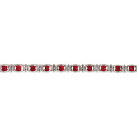 6.32&nbsp;Ct.Tw.Total Carat Weight Ruby and Natural Diamond Pave Bracelet, 18K White Gold Image