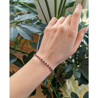 6.32 Ct.Tw.Total Carat Weight Ruby and Natural Diamond Pave Bracelet, 18K White Gold Life Style