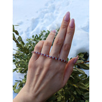 6.32&nbsp;Ct.Tw.Total Carat Weight Ruby and Natural Diamond Pave Bracelet, 18K White Gold Life Style