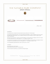 5.60&nbsp;Ct.Tw.Total Carat Weight Ruby and Natural Diamond Pave Bracelet, 18K White Gold Appraisal