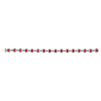 5.60 Ct.Tw.Total Carat Weight Ruby and Natural Diamond Pave Bracelet, 18K White Gold Image