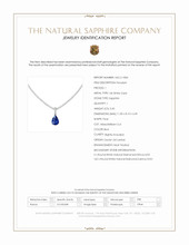 3.45 Ct. Blue Sapphire and Natural Diamond Pave Pendant, 14K White Gold Scan Report