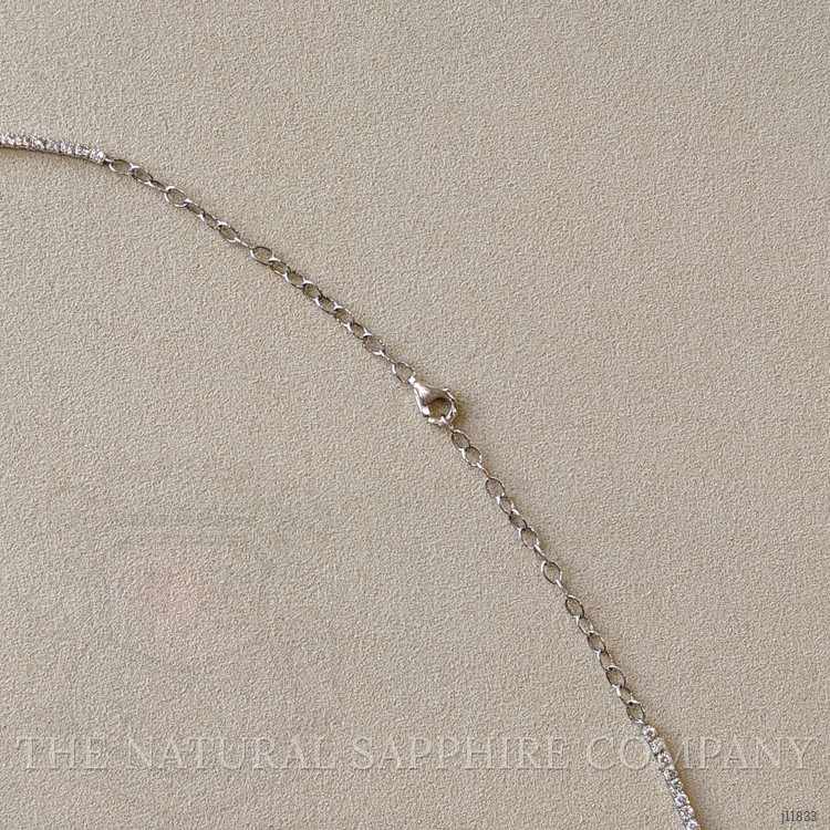 3.45 Ct. Blue Sapphire and Natural Diamond Pave Pendant, 14K White Gold