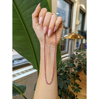 7.20 Ct. Pinkish Red Ruby and Natural Diamond Pave Necklace, 14K Yellow Gold Life Style