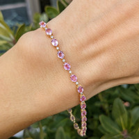 6.77 Ct.Tw. Sapphire 14K Yellow Gold bracelet