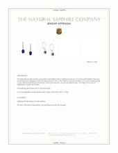 1.94 Ct.Tw.Total Carat Weight Blue Sapphire Drops Earrings, 14K White Gold Appraisal
