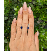 1.94&nbsp;Ct.Tw.Total Carat Weight Blue Sapphire Drops Earrings, 14K White Gold Life Style