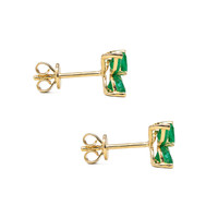 1.68 Ct.Tw.Total Carat Weight Emerald Studs Earrings, 14K Yellow Gold Image