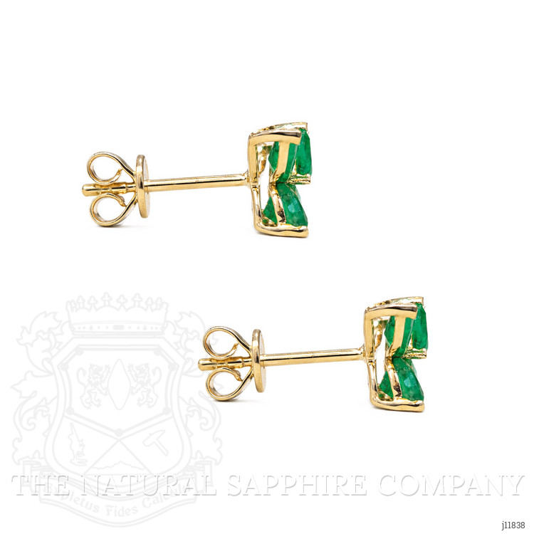 1.68 Ct.Tw. Emerald Studs Earrings, 14K Yellow Gold
