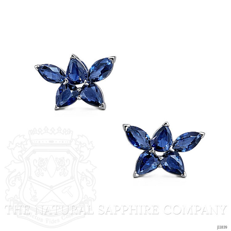 1.65 Ct.Tw. Blue Sapphire Studs Earrings, 14K White Gold