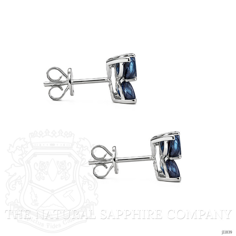 1.65 Ct.Tw. Blue Sapphire Studs Earrings, 14K White Gold