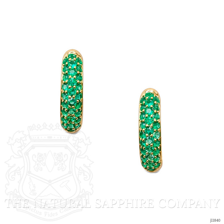 2.62 Ct.Tw. Emerald Pave Earrings, 14K Yellow Gold