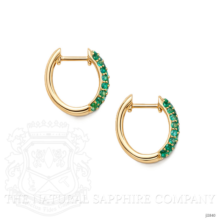 2.62 Ct.Tw. Emerald Pave Earrings, 14K Yellow Gold