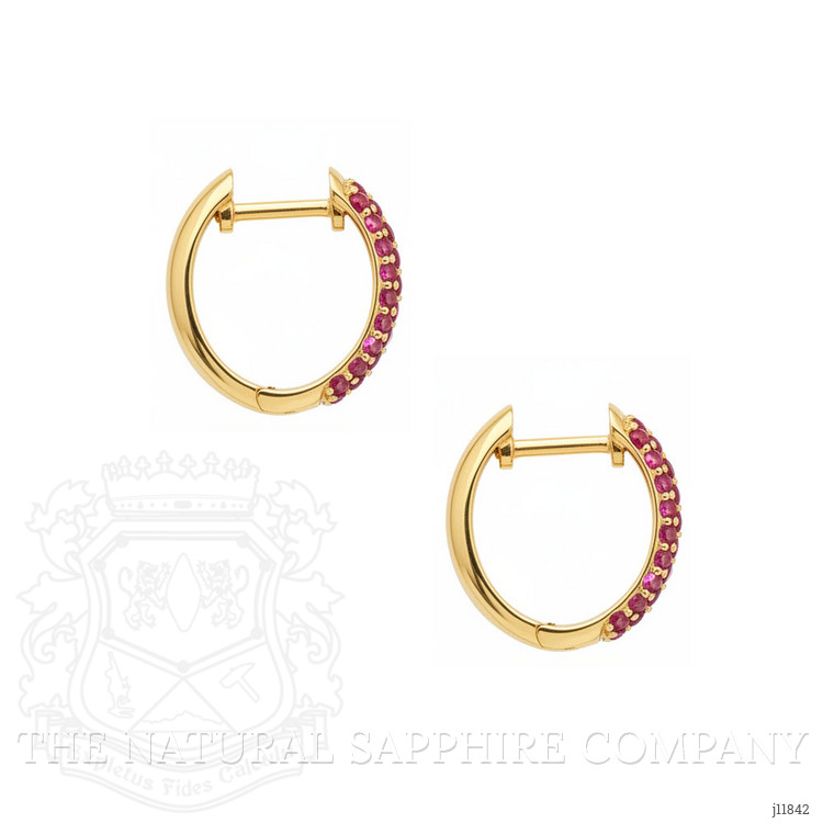 0.91 Ct.Tw. Ruby Pave Earrings, 14K Yellow Gold