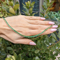 5.20 Ct. Emerald and Natural Diamond Pave Necklace, 14K Yellow Gold Life Style