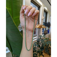 5.20 Ct. Emerald and Natural Diamond Pave Necklace, 14K Yellow Gold Life Style