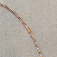6.96 Ct. Pink Sapphire and Natural Diamond Pave Necklace, 14K Yellow Gold Image