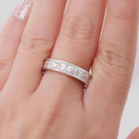 3.32 Ct. Natural Diamond Accent Stones Ring, 18K White Gold Image