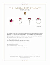 3.78 Ct. Ruby and Natural Diamond Three Stone Ring, Platinum 950 Appraisal