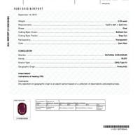 3.78 Ct. Ruby and Natural Diamond Three Stone Ring, Platinum 950 Scan Report