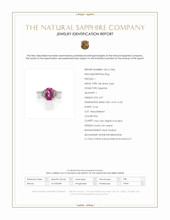 4.07 Ct. Pink Sapphire and Natural Diamond Three Stone Ring, 18K White Gold Scan Report