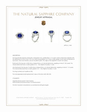 4.13 Ct. Blue Sapphire and Natural Diamond Halo Ring, Platinum 950 Appraisal