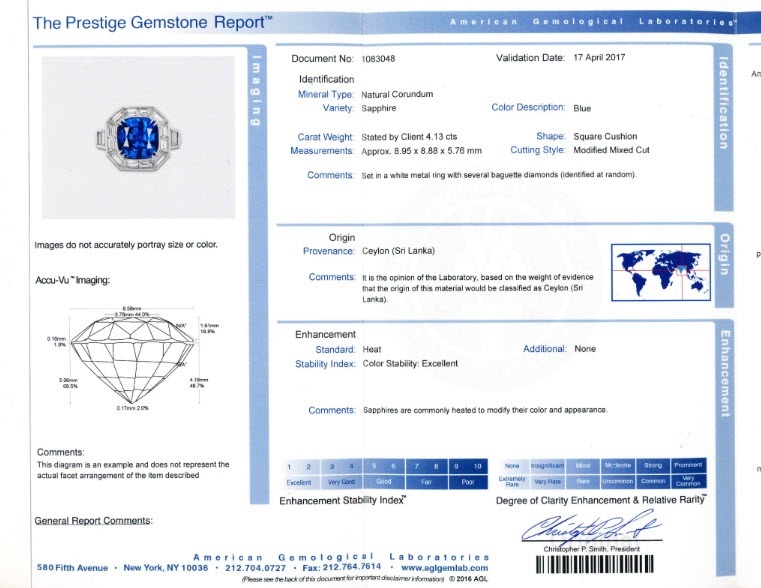 4.13 Ct. Blue Sapphire and Natural Diamond Halo Ring, Platinum 950