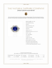 4.13 Ct. Blue Sapphire and Natural Diamond Halo Ring, Platinum 950 Scan Report