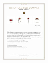 2.01 Ct. Ruby and Natural Diamond Pave Ring, 18K White & Yellow Appraisal