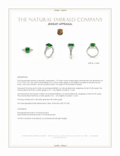 1.79 Ct. Emerald and Natural Diamond Pave Ring, 18K White & Yellow Appraisal