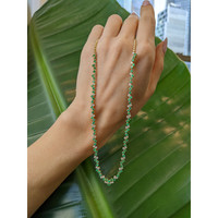 2.57 Ct. Emerald and Natural Diamond Pave Necklace, 14K Yellow Gold Life Style
