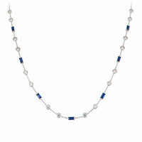 1.46 Ct. Sapphire 14K White Gold necklace