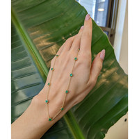 2.29 Ct. Emerald Accent Stones Necklace, 14K Yellow Gold Life Style