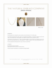 0.20 Ct. Emerald and Natural Diamond Bezel Necklace, 14K Yellow Gold Appraisal