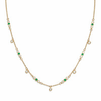 0.20 Ct. Emerald 14K Yellow Gold necklace