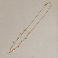 0.20 Ct. Emerald and Natural Diamond Bezel Necklace, 14K Yellow Gold Image
