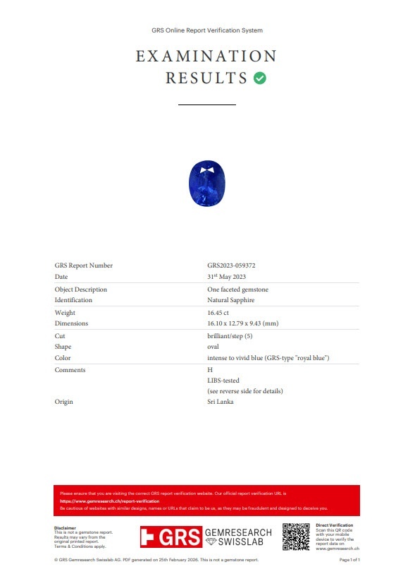 16.45 Ct. Blue Sapphire and Natural Diamond Pave Ring, 18K White Gold