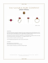 2.32 Ct. Ruby and Natural Diamond Three Stone Ring, Platinum & 18K Yellow Appraisal