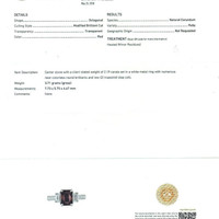2.19 Ct. Ruby and Natural Diamond Three Stone Ring, 18K White Gold Scan Report