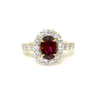 2.39 Ct. Ruby and Natural Diamond Pave Ring, 18K White Gold Video