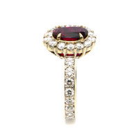 2.39 Ct. Ruby and Natural Diamond Pave Ring, 18K White Gold Image