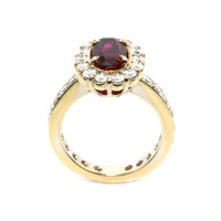 2.39 Ct. Ruby and Natural Diamond Pave Ring, 18K White Gold Image