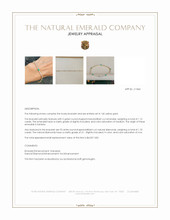 1.15 Ct.Tw.Total Carat Weight Emerald and Natural Diamond Tennis/Line Bracelet, 14K Yellow Gold Appraisal