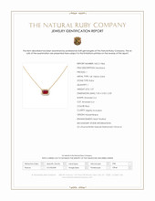 1.07 Ct. Ruby and Natural Diamond Halo Necklace, 14K Yellow Gold Scan Report